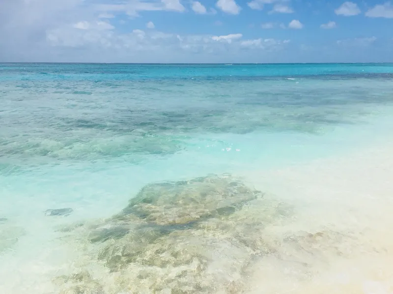 A shot over the water as seen from a beach on Anguilla.