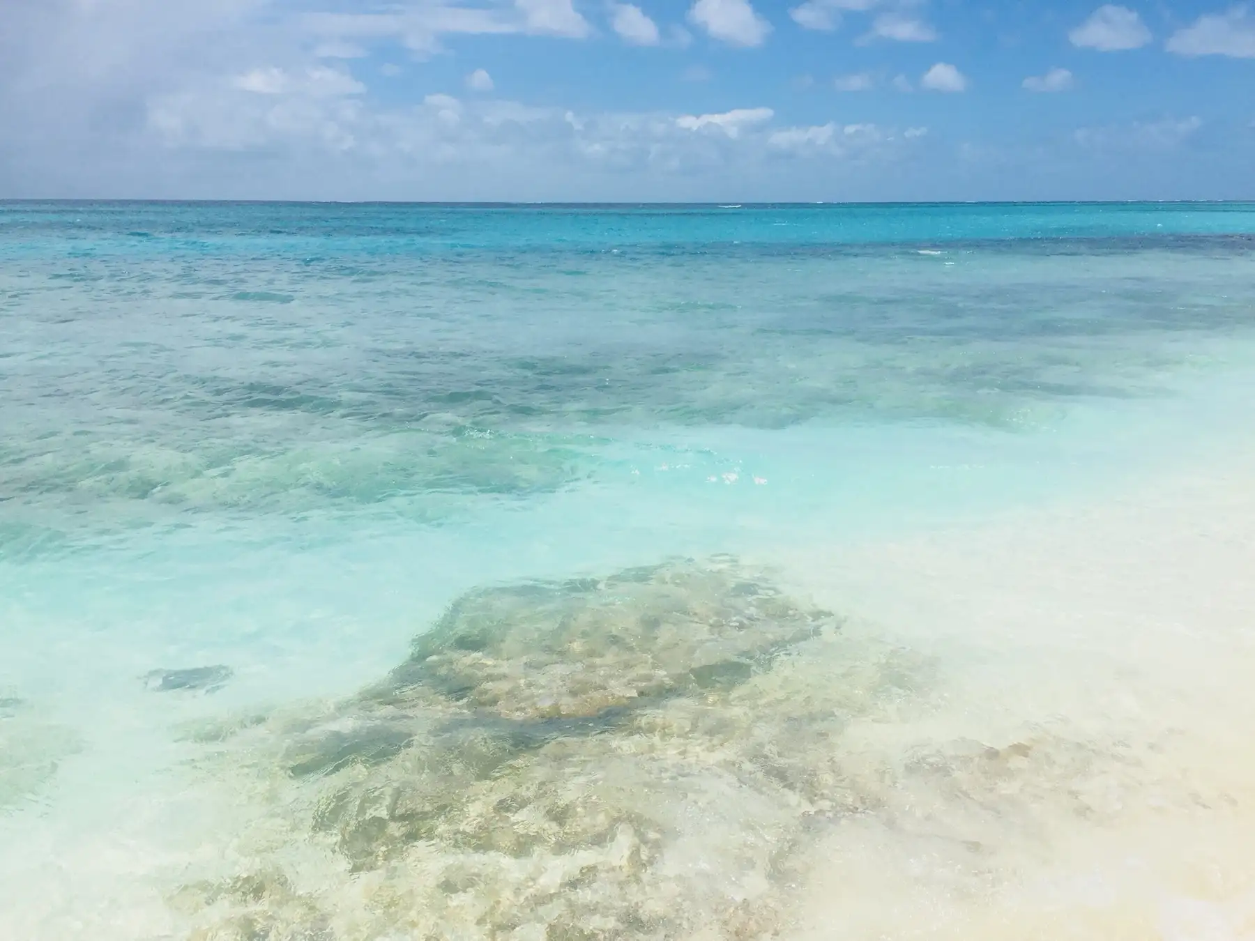 A shot over the water as seen from a beach on Anguilla.