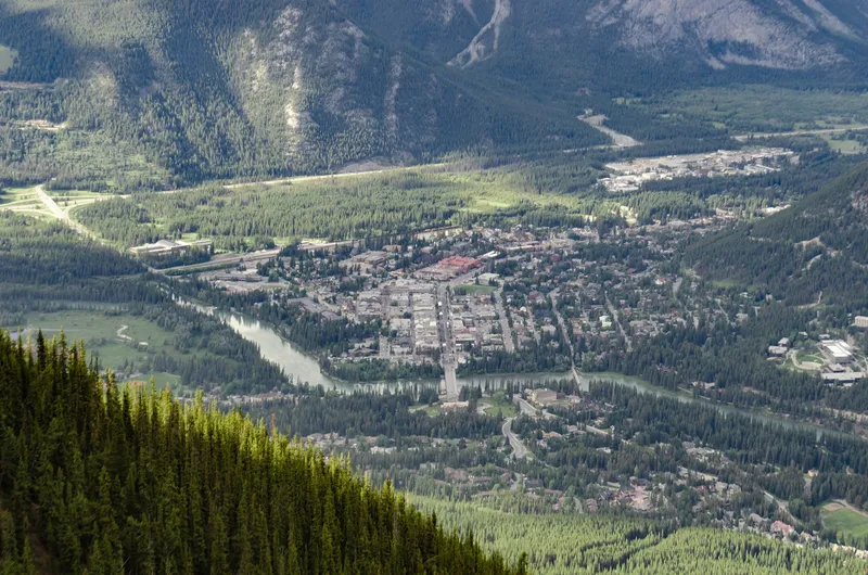 The town of Banff viewed from Sulphur Mountain.