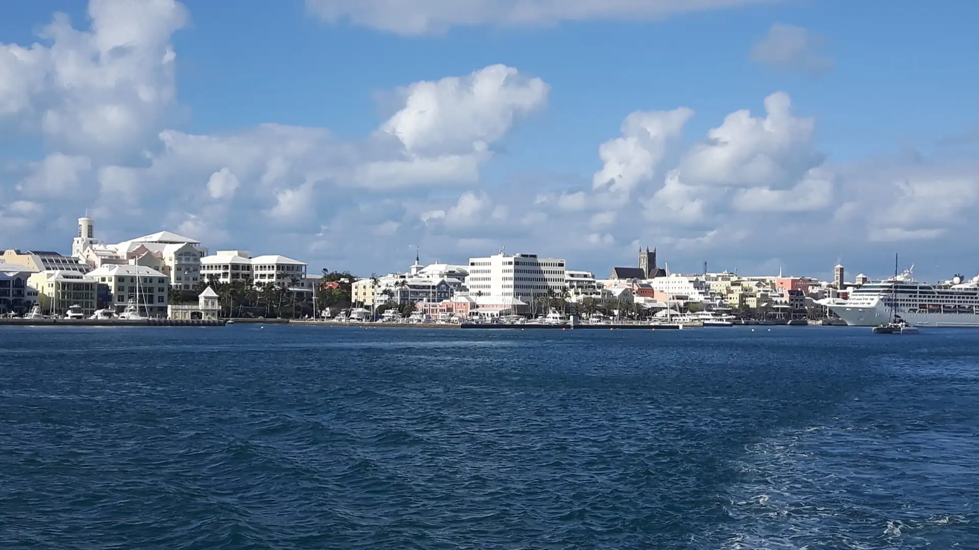 City of Hamilton, Bermuda from North Warwick Parish, Harbour, c 2016 Bermuda