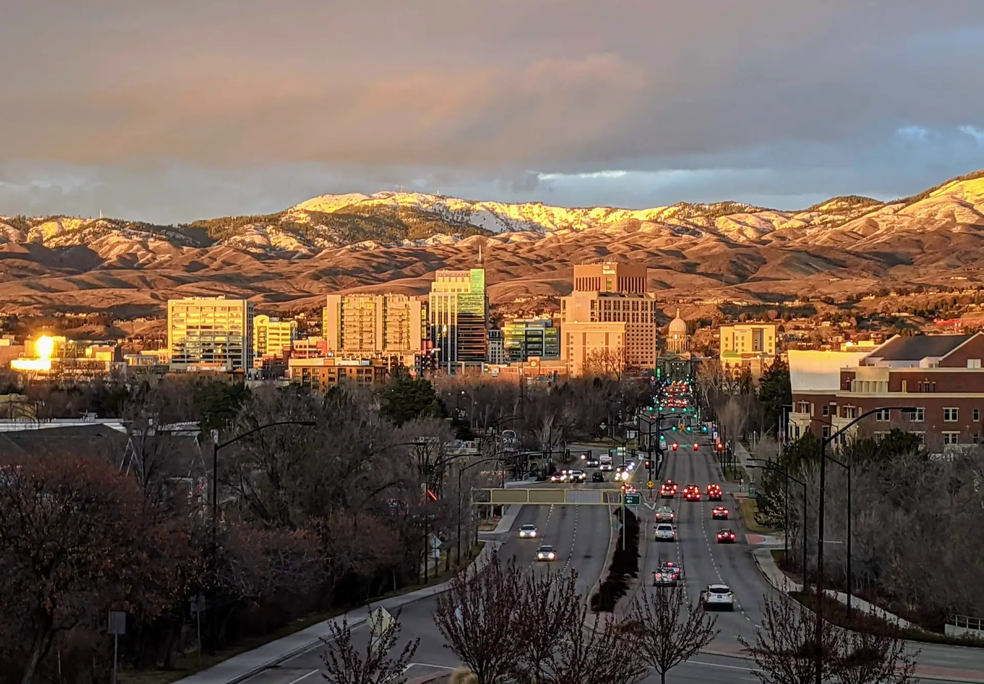 Downtown Boise in the winter of 2021