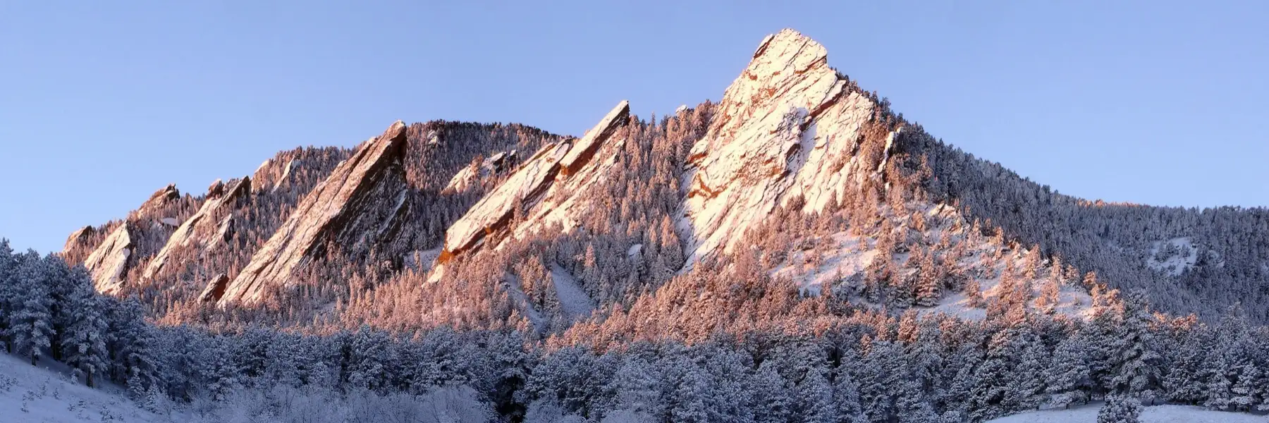 The Flatirons rock formations, near Boulder, Colorado.