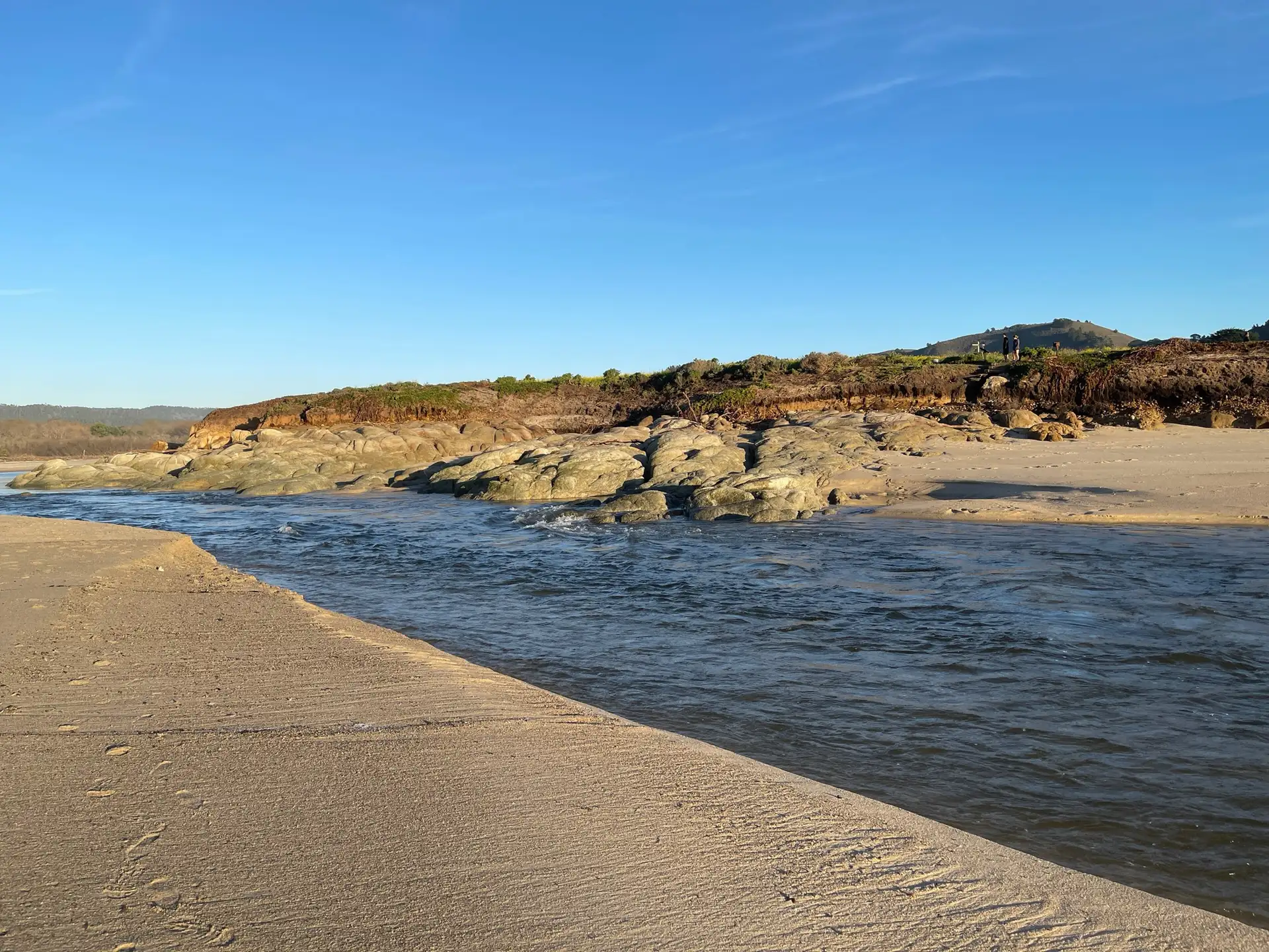 Photograph of the Carmel River State Beach looking east, Carmel, California, USA.