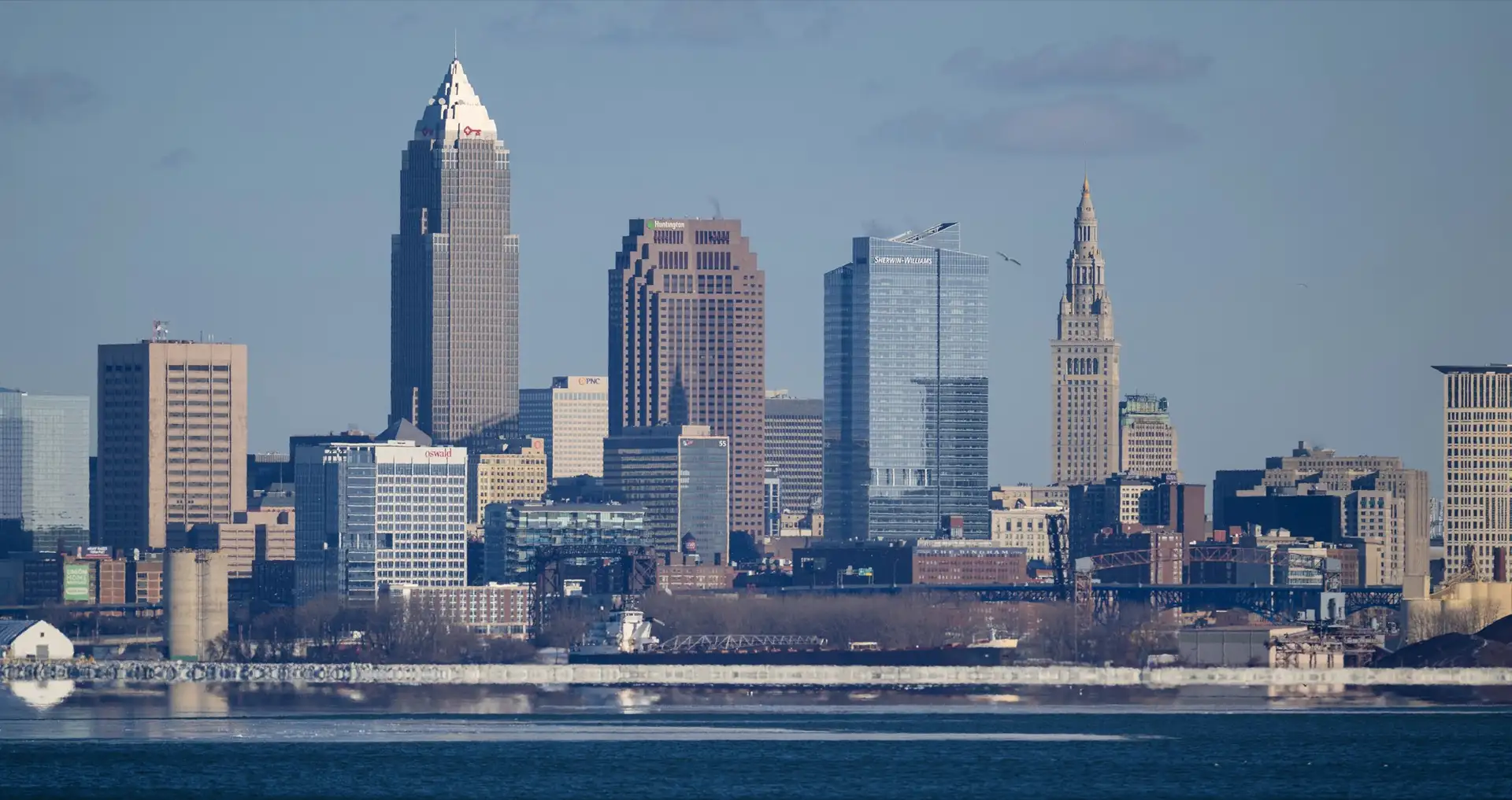 Cleveland skyline from Lakewood Park, January 2026