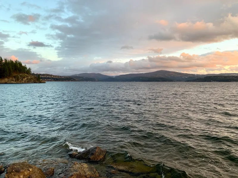 Lake Coeur d'Alene from Tubbs Hill at Sunset