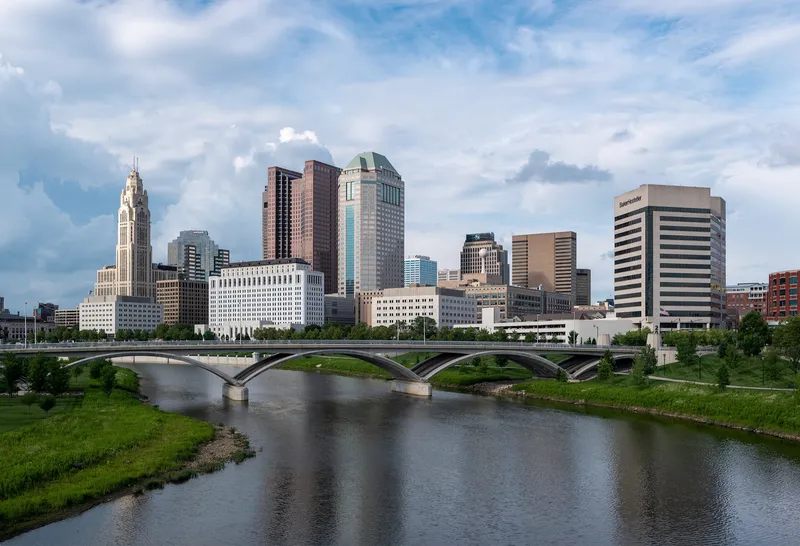 Downtown Columbus, Ohio, view from Main St. Bridge (Edited version)