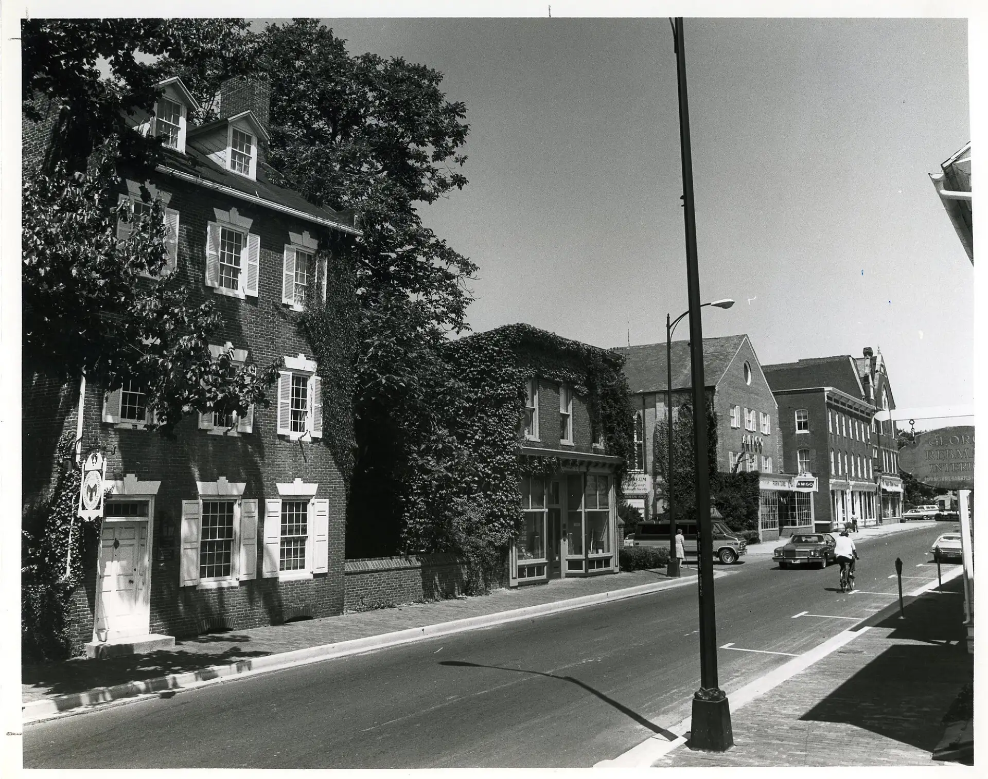 Photograph of Washington Street in Easton, MD. Scanned from Preservation Maryland physical photograph collection.