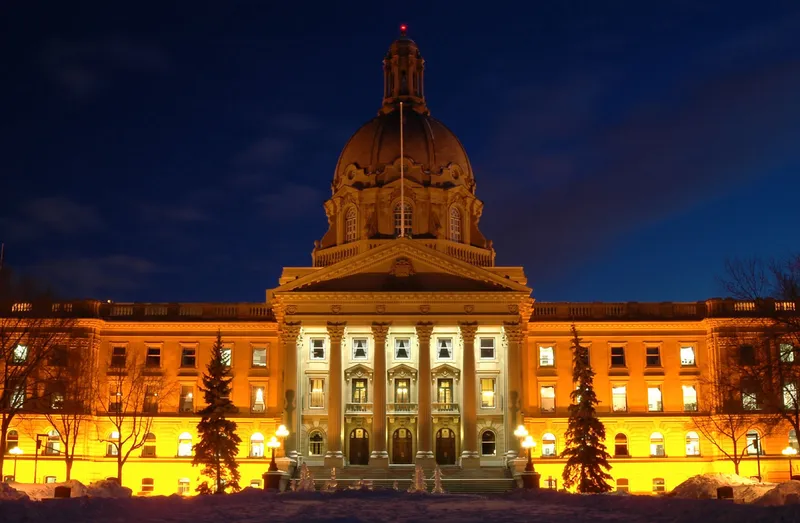 Alberta Legislature Building at night
