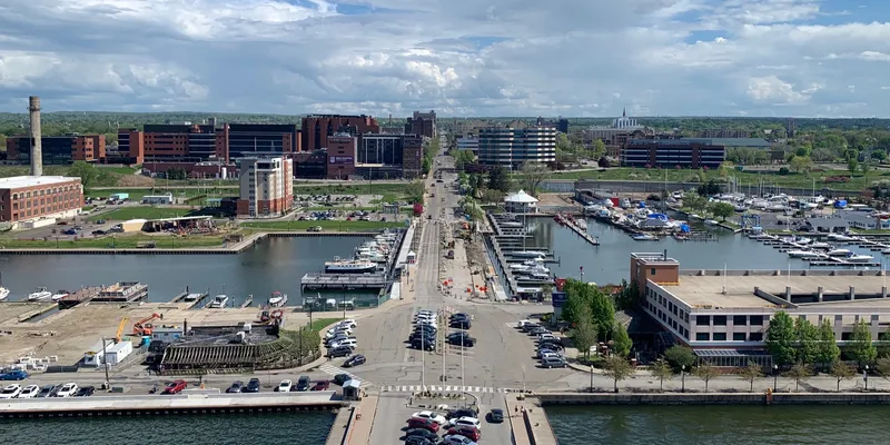 Erie PA skyline from tower observation deck
