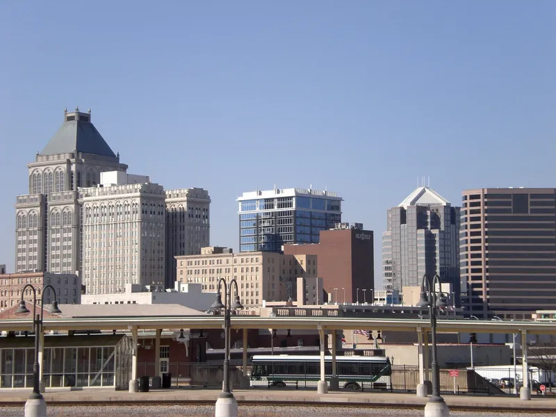 Skyline of Greensboro, North Carolina, United States.