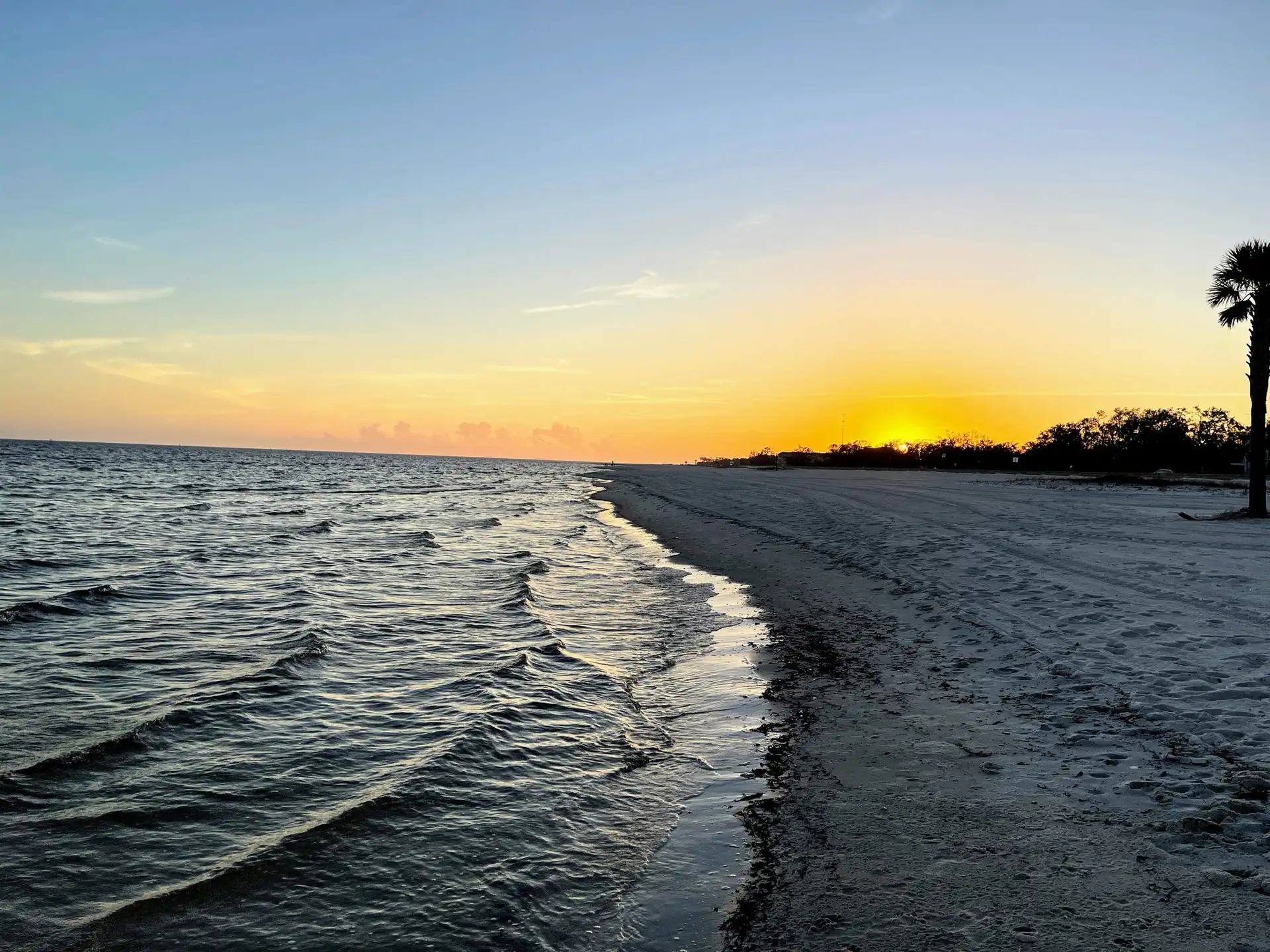 Sunset at Beach in Gulfport, MS