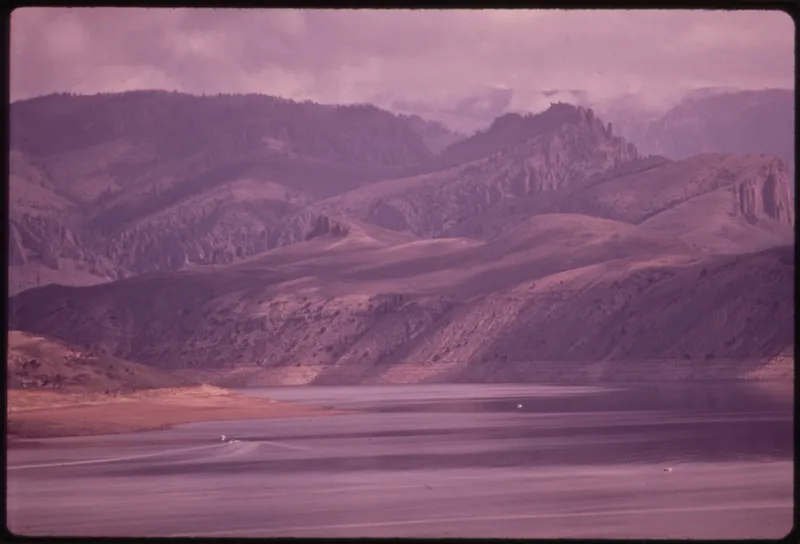 BLUE MESA RESERVOIR CREATED BY THE DAMMING OF GUNNISON RIVER - NARA - 543643