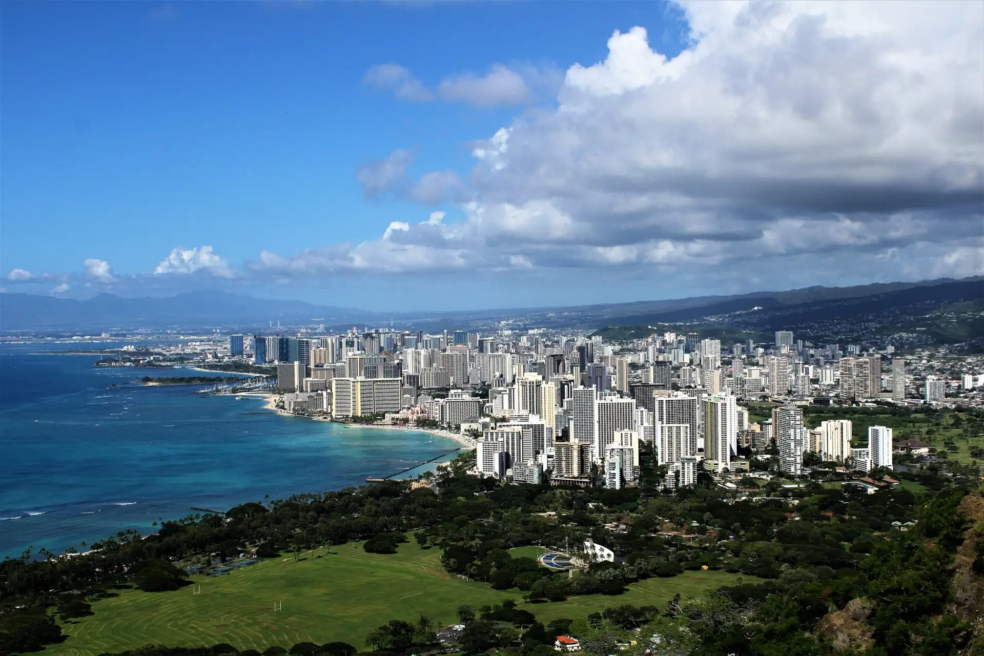 Views from Diamond Head in Honolulu, Hawaii