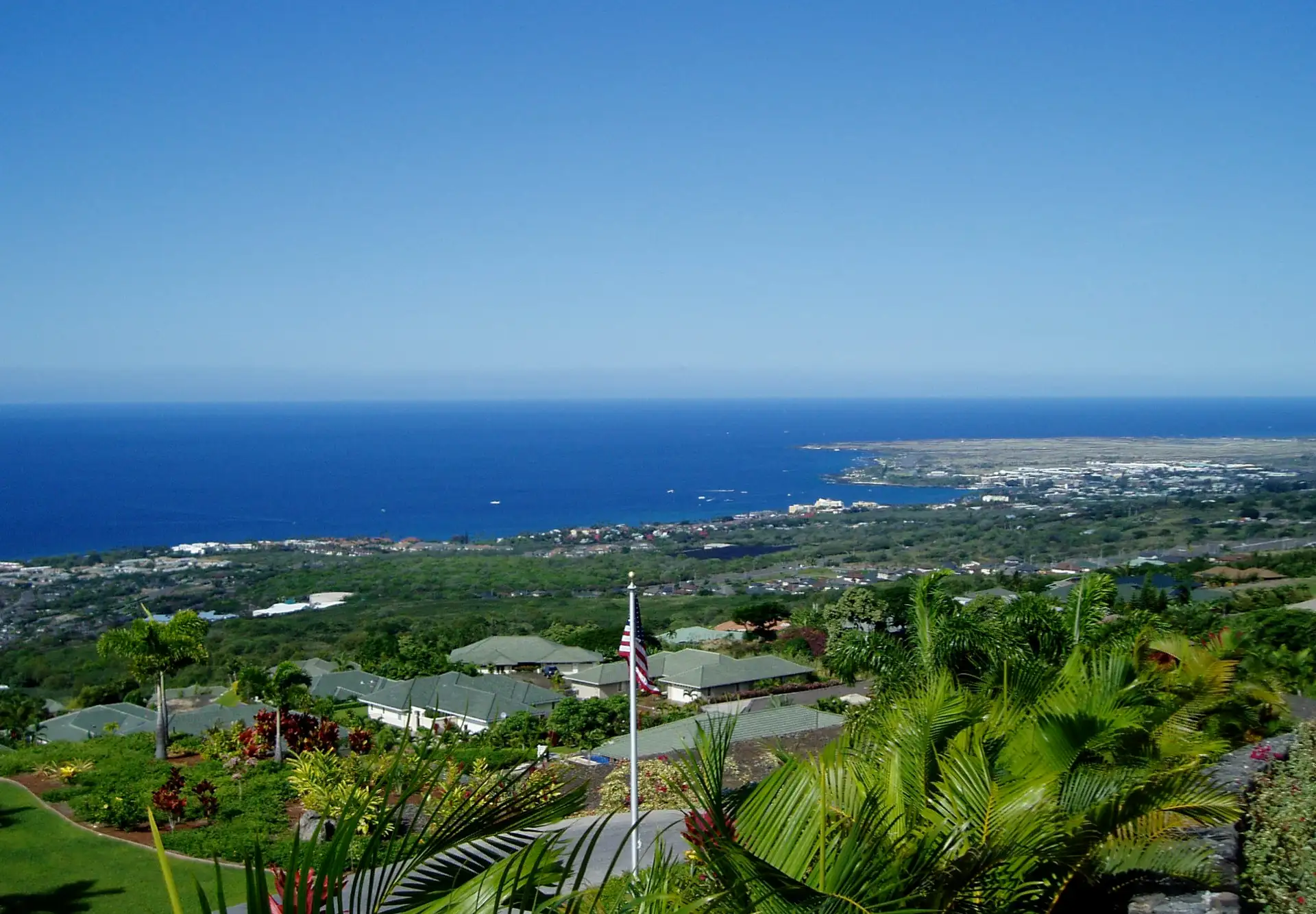 Kona Bay, Hawaii from Mauka. Near Holualoa.
