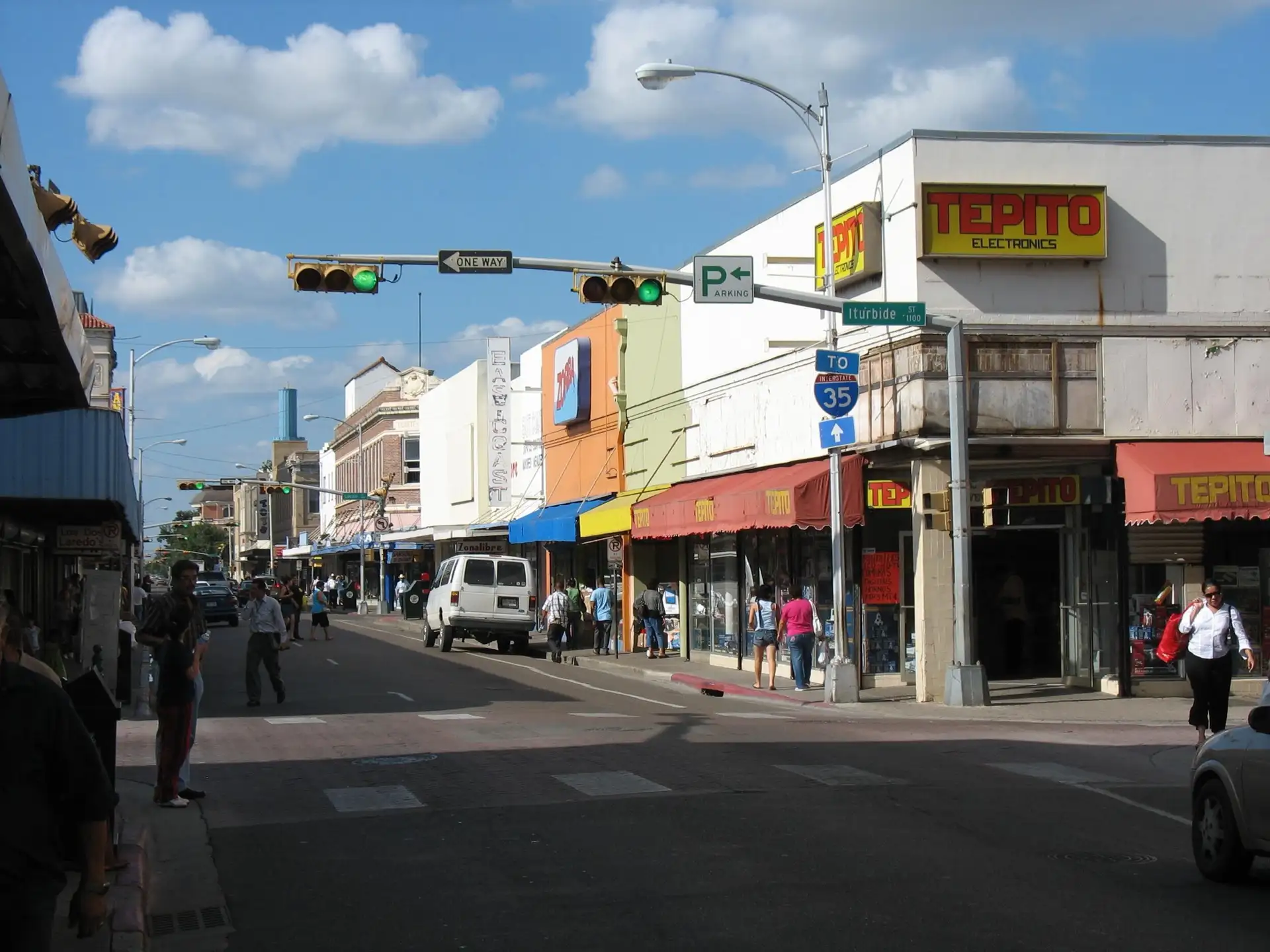 Downtown Laredo at the intersection of Covent and Iturbide Streets.