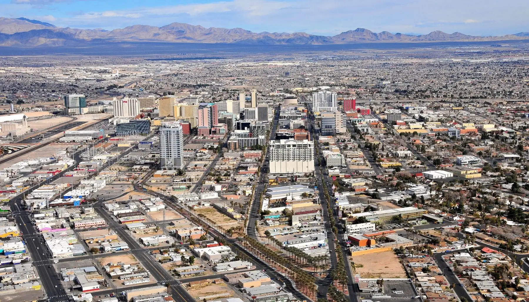 Downtown Las Vegas, taken from the Stratosphere tower.