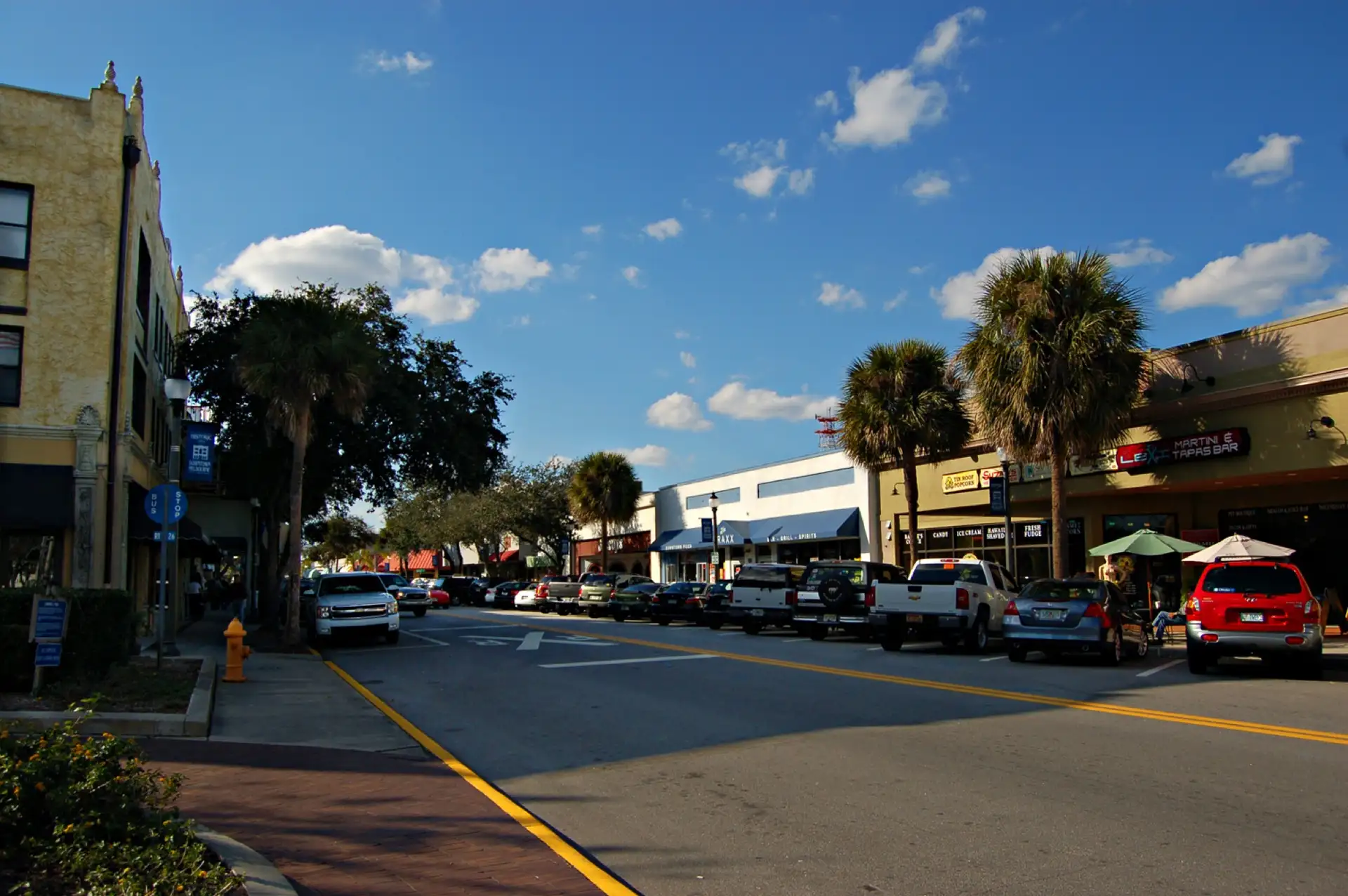 This is Historic Downtown Melbourne in Melbourne, Florida. This was taken at the railroad tracks near the old train depot.