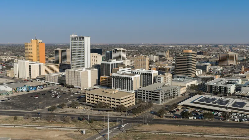 Skyline of downtown Midland, Texas, a major oil & gas city with a population of 169,983 residents.