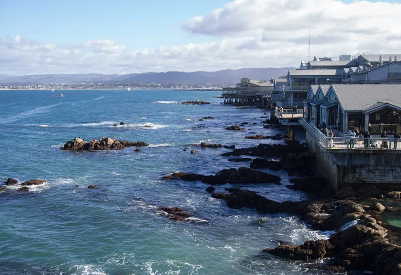 Looking down the back of Cannery Row from the Monterey Bay Aquarium.