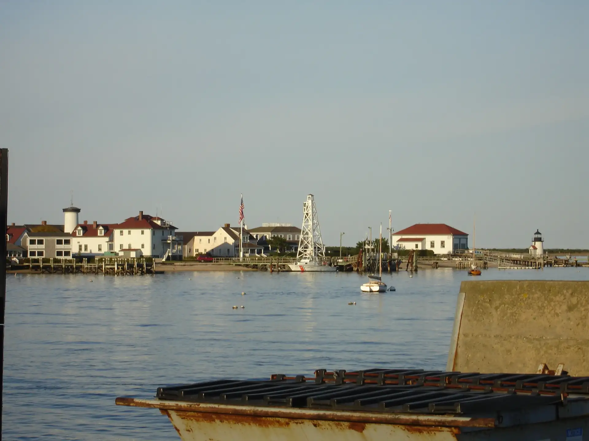 A view of Coast Guard Station Brant Point from Nantucket Harbor.
