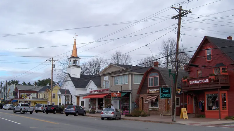 Main Street in North Conway, New Hampshire, USA.