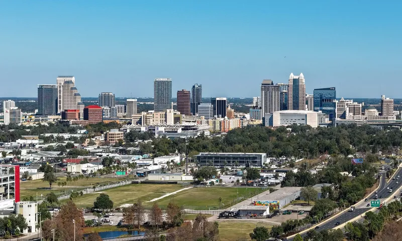 The skyline of downtown Orlando, Florida.