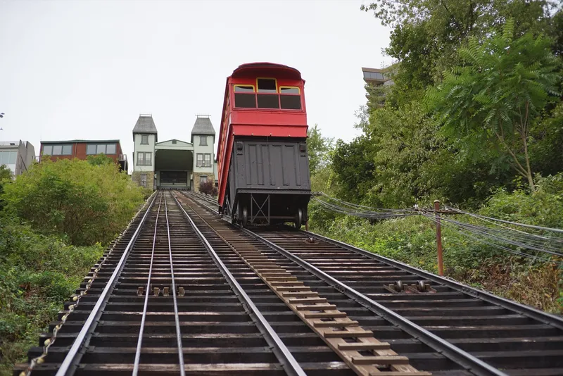 Ascending the Duquesne Incline on Mount Washington.
