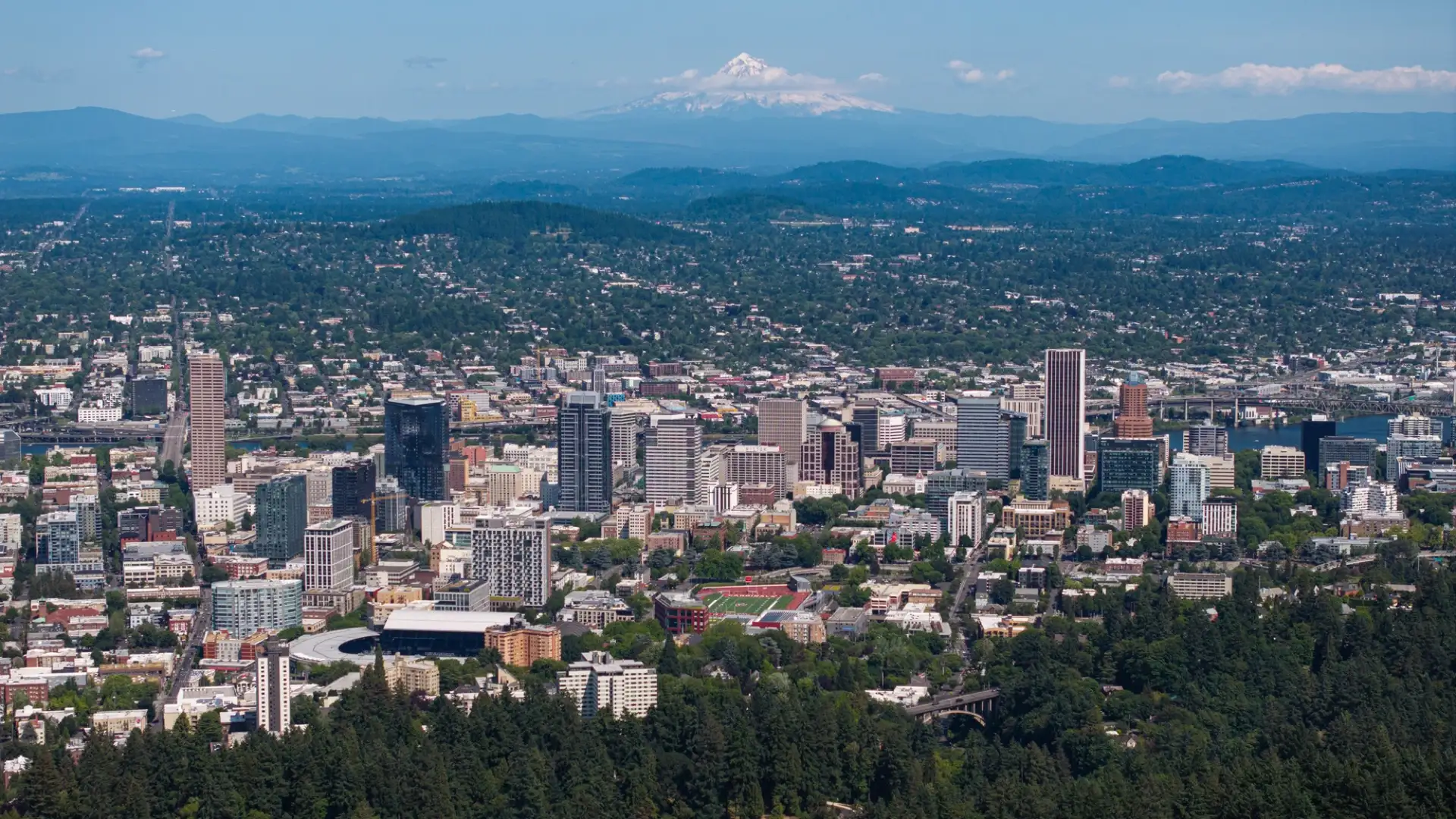 Drone photo of Portland, Oregon