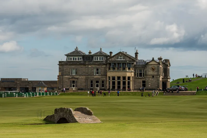R&A Clubhouse, St. Andrews, with bridge over Swilcan Burn
