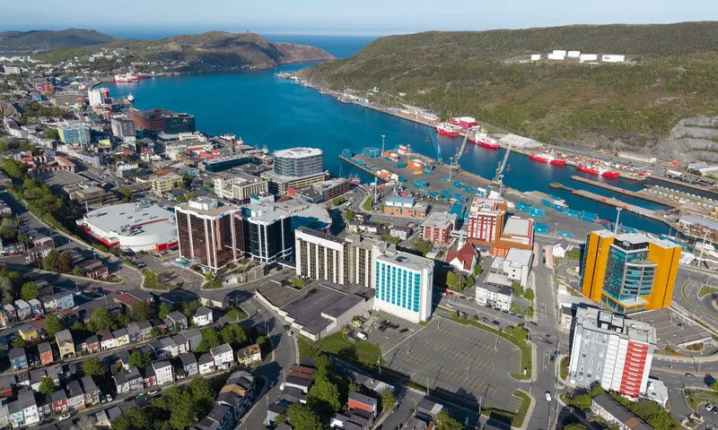 St. John's, Newfoundland and Labrador aerial view of downtown (cropped)