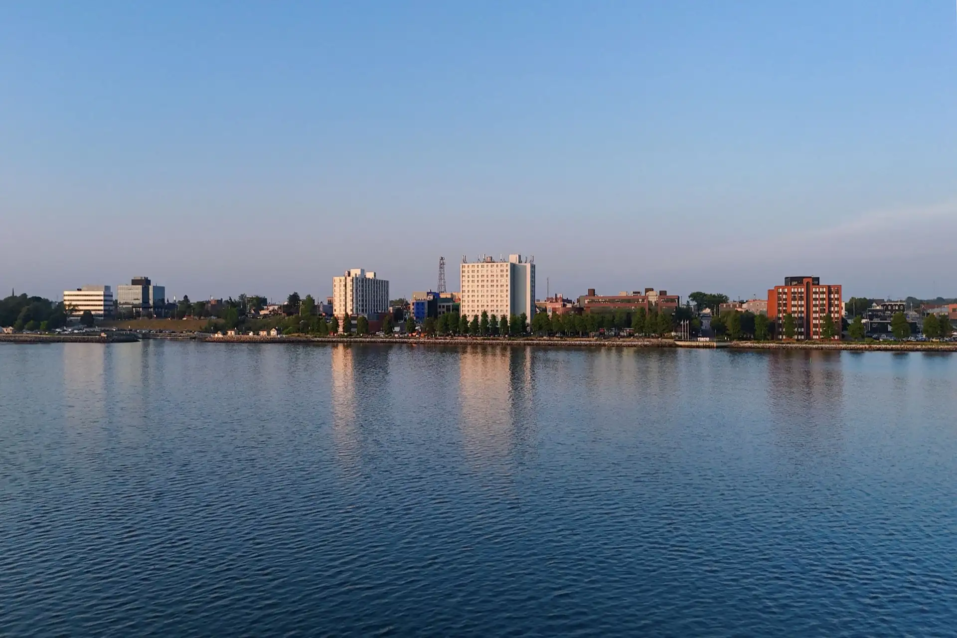 Skyline of Sydney, Nova Scotia, July 2025.