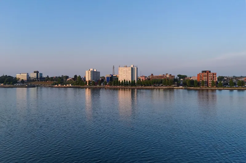 Skyline of Sydney, Nova Scotia, July 2025.
