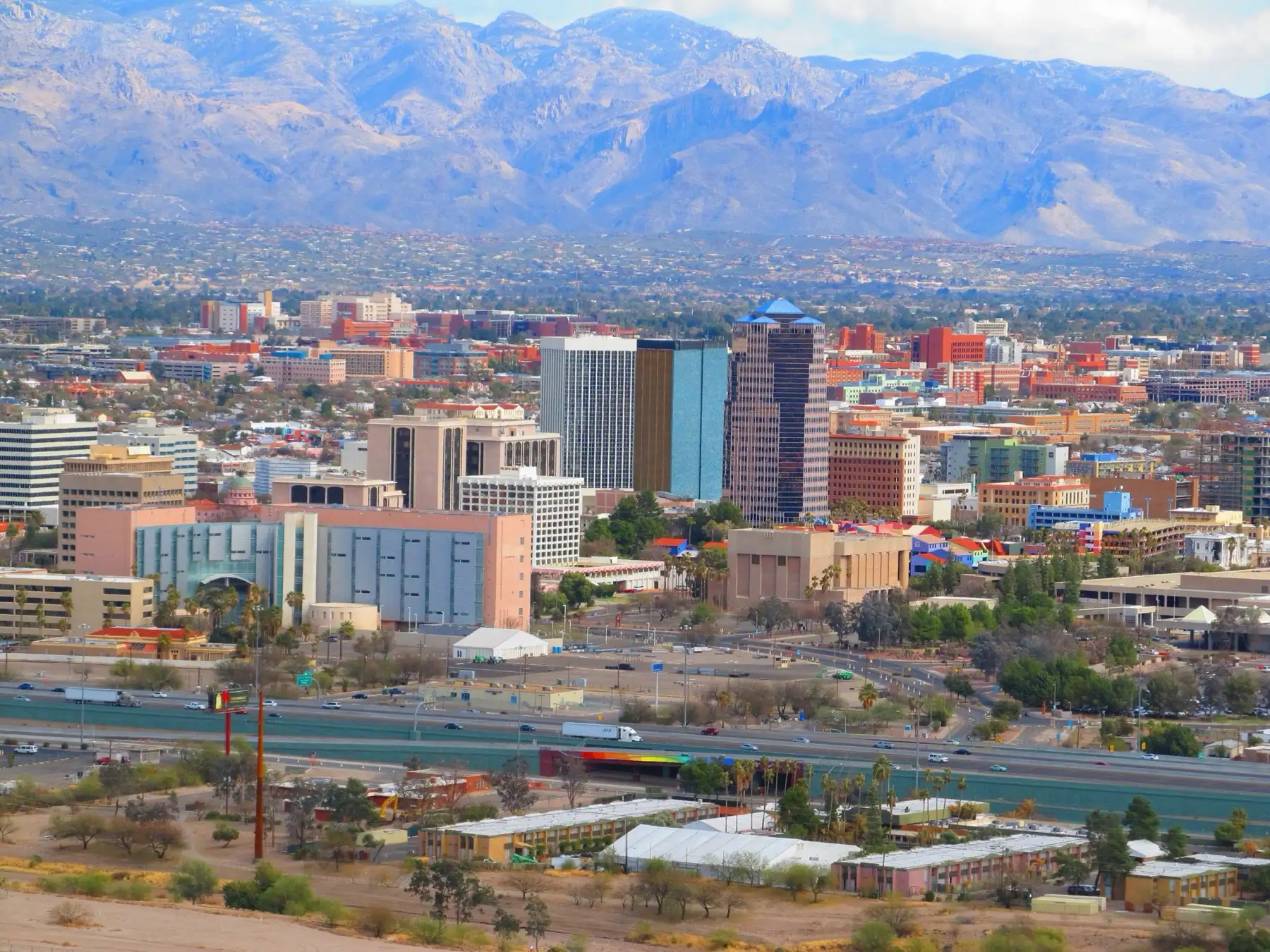 Downtown Tucson, Arizona taken from Sentinel Peak.